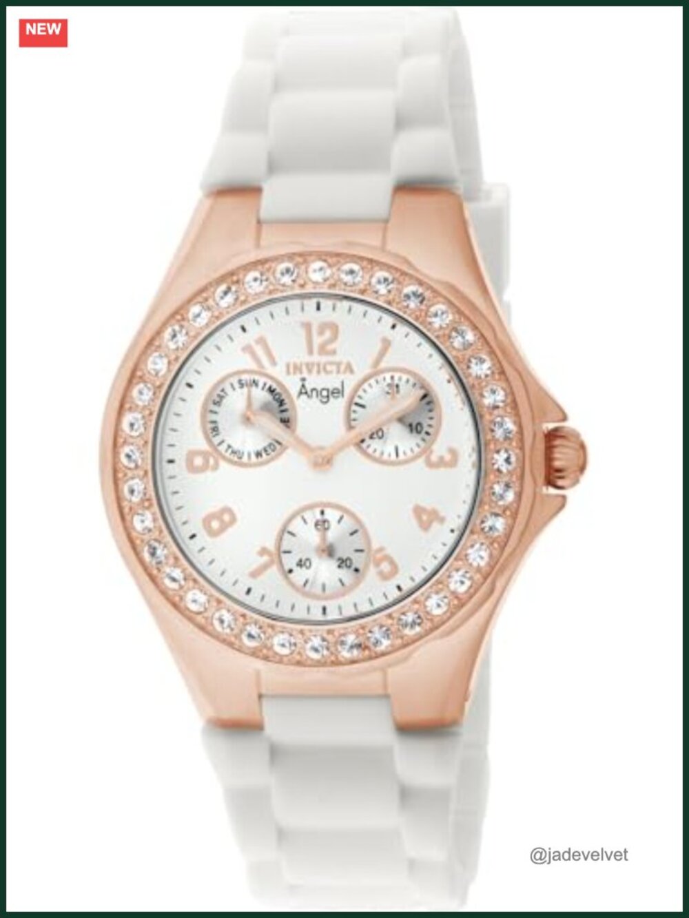 Invicta Angel Jelly Fish Crystal Accented Watch Silicone Strap 30m WR